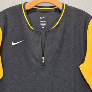 Nike Men’s Dri-FIT 1/4 Zip Pullover Top Black  Yellow Size XL
